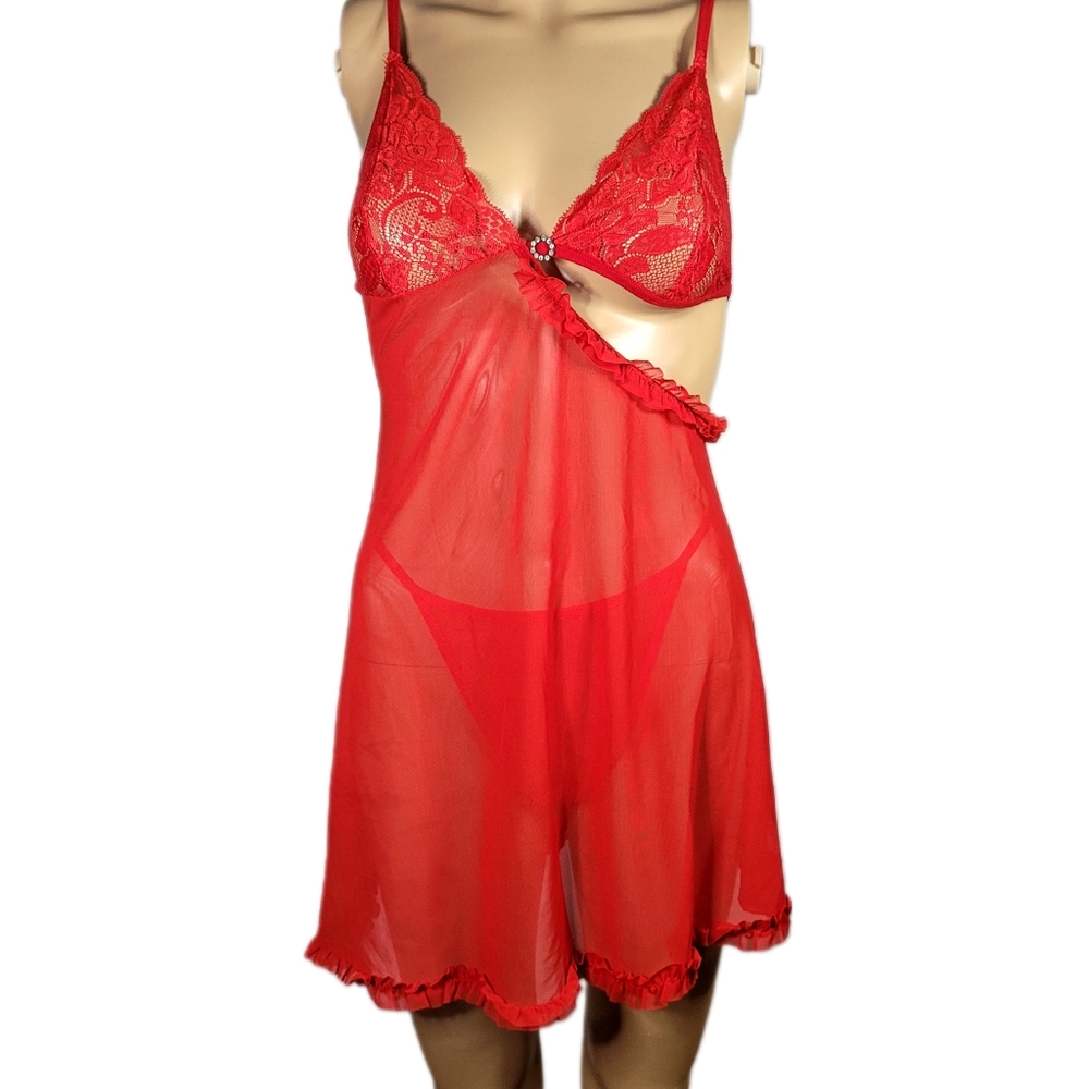 Babydoll lingerie sexy women size M Color Red Buy 2, get the third one free